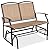Best Choice Products 2-Person Outdoor Patio Swing Glider Steel Bench Loveseat Rocker for Deck, Porch w/Textilene Fabric, Steel Frame - Brown