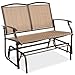 Best Choice Products 2-Person Patio Loveseat Glider Bench Rocker for Deck, Porch - Brown