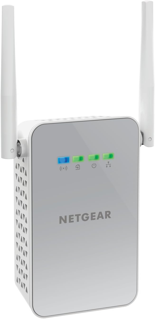 NETGEAR White Wall-Pluggable Powerline Adapter Kit with WiFi