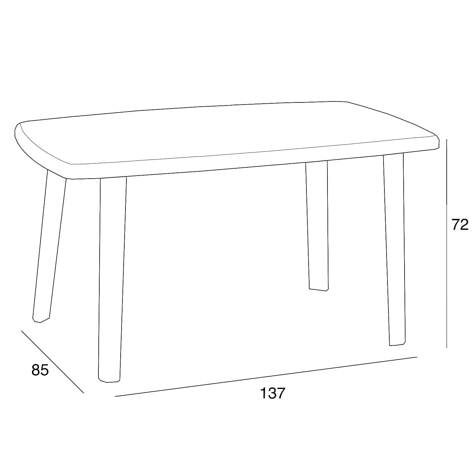 BICA 56.5 Cayman Tavolo, Verde, 85x137x72 cm