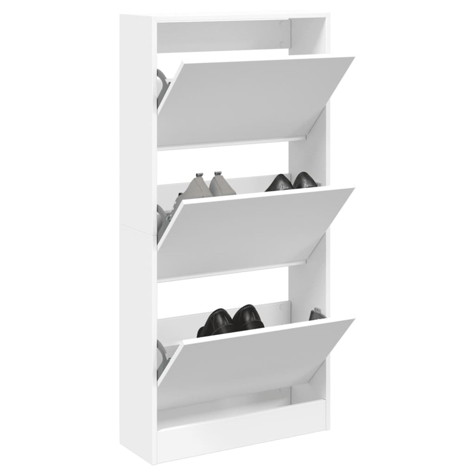 Armoire à Chaussures Blanche 60cm Placard Rangement Bois