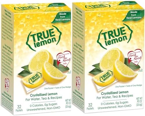 True Citrus - True Lemon Crystallized Lemon (2 Boxes of 32 = 64 Packets)