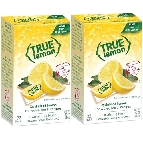 True Citrus - True Lemon Crystallized Lemon (2 Boxes of 32 = 64 Packets)