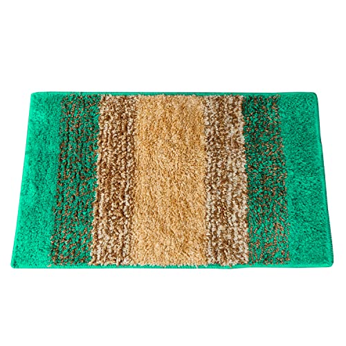 Image of Kuber Industries Soft Shaggy Door Mat|Super Absorbent Cotton Floor Mat for Shoe Scraper & Indoor and Outdoor,Pack of 2 (Green)