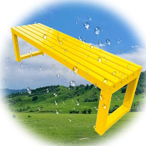 Bancs d'extérieur jaune 100cm lattes de banc de jardin mobilier résistant intempéries