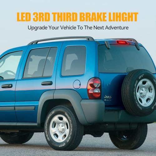 Image of Third 3rd Brake Light LED for 2002-2007 Jeep Liberty, High Mount Rear Brake Lights Assembly for 02-07 Liberty, Waterproof Center Cab Lamp Stop Light (Red)