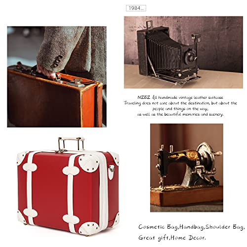 Nzbz Vintage Luggage Sets With Spinner Wheels Cute Carry On Suitcase Tsa Lock Luggage 3 Pieces (Red, 14Inch & 20Inch & 28Inch) #TOP4