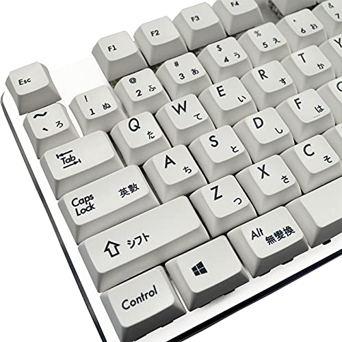 Keycaps PBT XDA DSA Height Standard Five-Sided Sublimation Process Keycap Compatible with GH60 / GK64 / GK61 / 68/87/104 Black and White Japanese