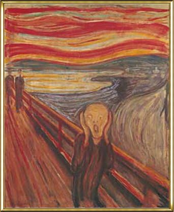Amazon Co Jp ポスター エドヴァルド ムンク 叫び 額装品 アルミ製ハイグレードフレーム ゴールド ホーム キッチン