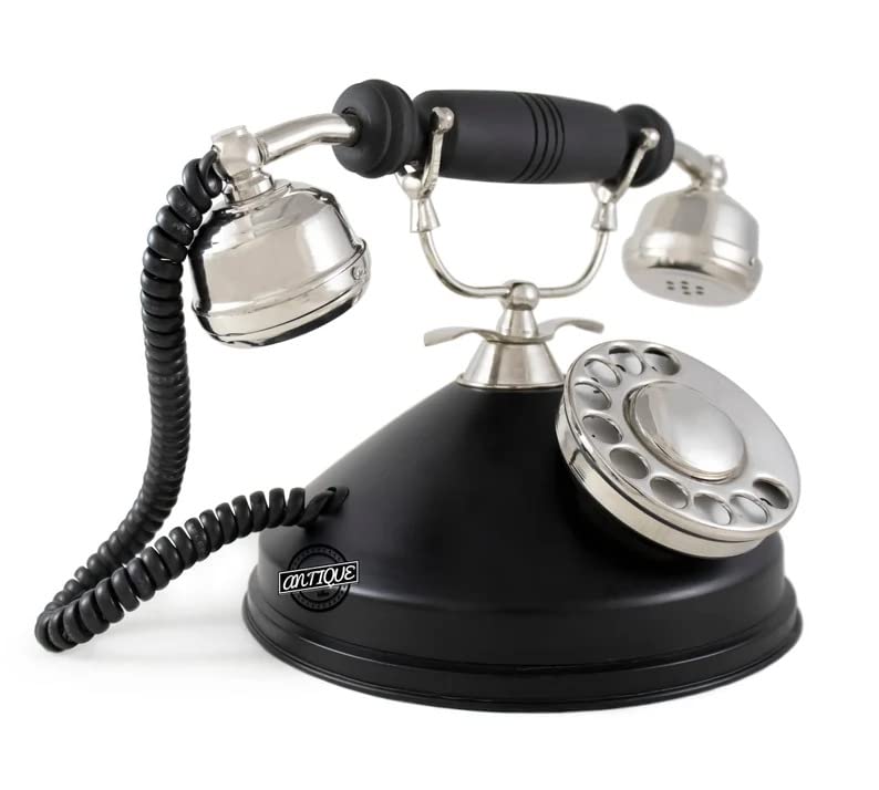 Nautical Vintage Look Black and Silver Telephone Victorian Old Classic Look Landline Non Working Telephone Only for Decoration (B0B9HSZ4T9) Amazon Price History, Amazon Price Tracker