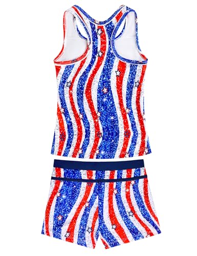 Image of Girls Swimsuits 2 Piece Summer Boyshort Bathing Suit Rash Guard Swimwear for Kids Child Beach with Sun Protection