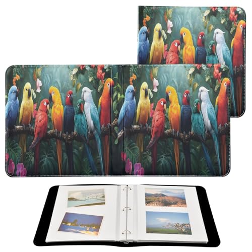 Álbum de Fotos Autoadhesivo DIY Scrapbook Album Tropical Parrots Encuadernador de 3 Anillos Libro de Fotos 40 Páginas 8x10 Para Recuerdos miniatura 2