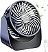 Mini USB Ventilator mit Akku, Klein USB Fan Tischventilator serh Leise mit 3 Geschwindigkeiten, 360°Drehung Lüfter für Tisch/Schlafzimmer/Büro/Camping (Blau)