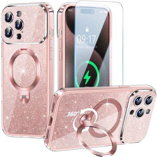 Funda iPhone 13 Pro Max con brillo y soporte para ver vídeos cómodamente en cualquier lugar