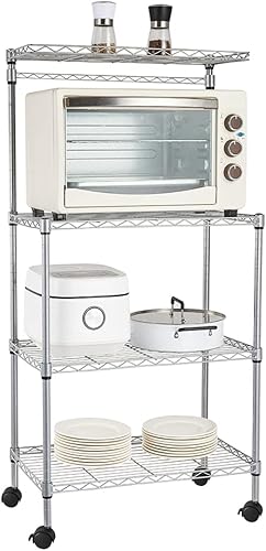 Carros de cocina con ruedas, carrito de microondas para cocina con mesa de almacenamiento, estación de desayuno, carrito de microondas con