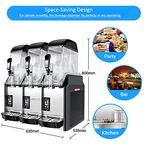 LEEVOT Margarita & Slush Machine, Double-bowl Slushie Frozen Drink Maker (3 x 12 L, 1100 W, 0 bis 8 °C, BPA-frei, 8-12 Stunden Arbeitszyklus) – Bild 5