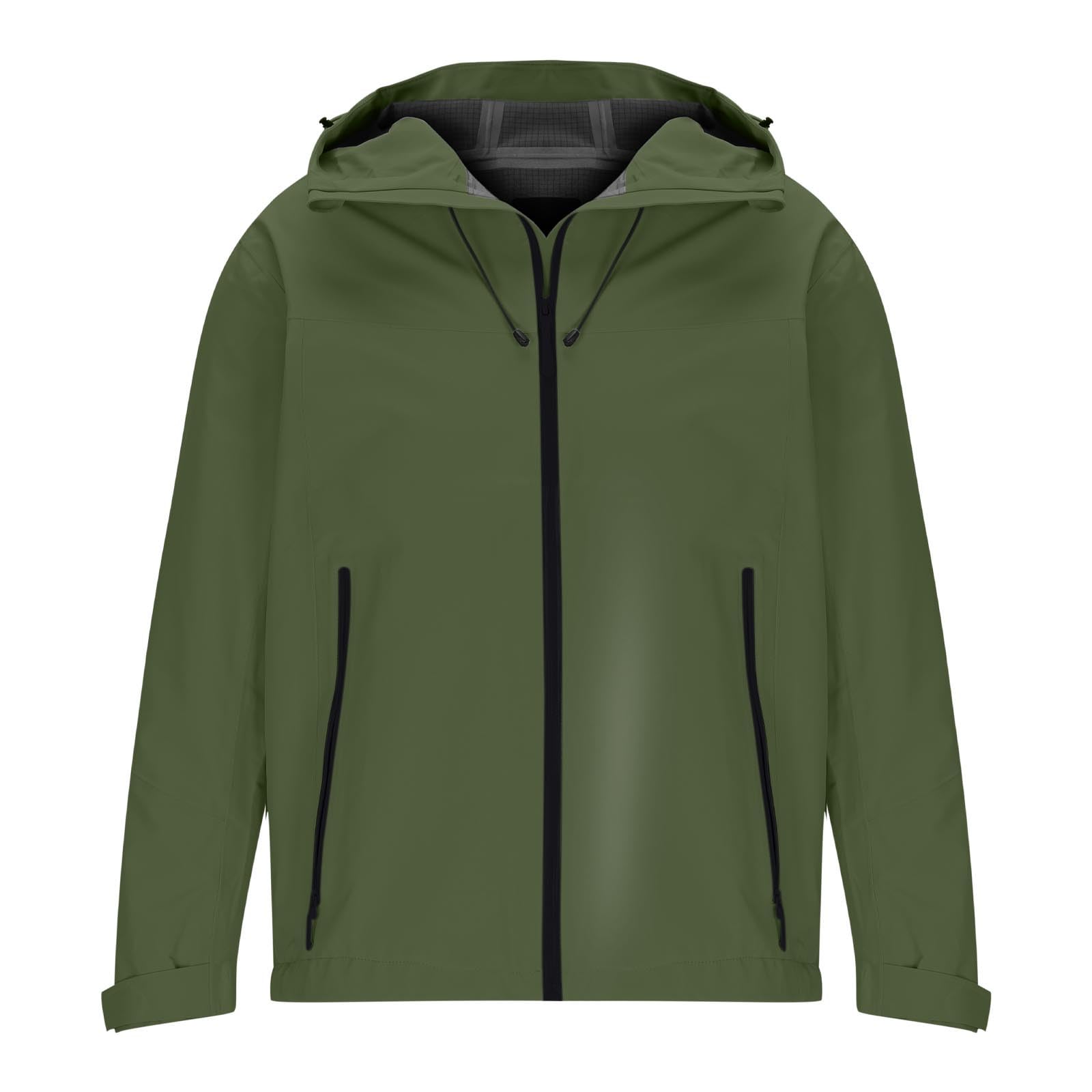 Chubasquero Hombre,Talla Grande Cortaviento Ligero con Capucha y Cremallera Chaqueta Impermeable Ligero Transpirante Resistente Al Viento Gabardina para Senderismo Ciclismo Viento Al Aire Libre