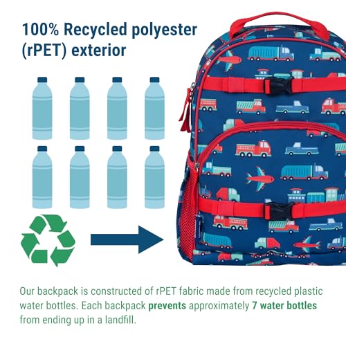 Image of Wildkin Kids Backpack for Boys & Girls, ECO rPET Recycled Lightweight Bookbag with Padded Straps