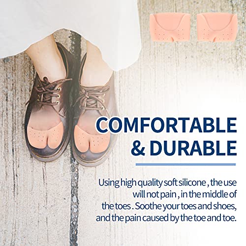 Image of 2 Pairs Gel Toe Caps Protectors Silicone Toe Sleeves Metatarsal Pads Ball of Foot Cushion Soft Forefoot Cushioning for Men Women Toe Sleeves Guards for Pain Relief