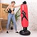 Saco de Boxeo Inflable, Saco de Boxeo de Pie,Tumbler de Boxeo, Entrenamiento físico Juguetes, Equipo para Aliviar la Presión, Saco Inflable para Practicar Karate, Taekwondo para Adultos Ni?os (Rojo)
