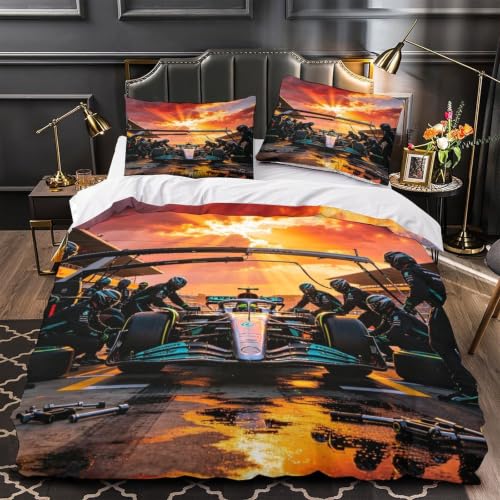 Parure de lit Luxe Mercedes Racing en microfibre douce premium double pour lit deux places