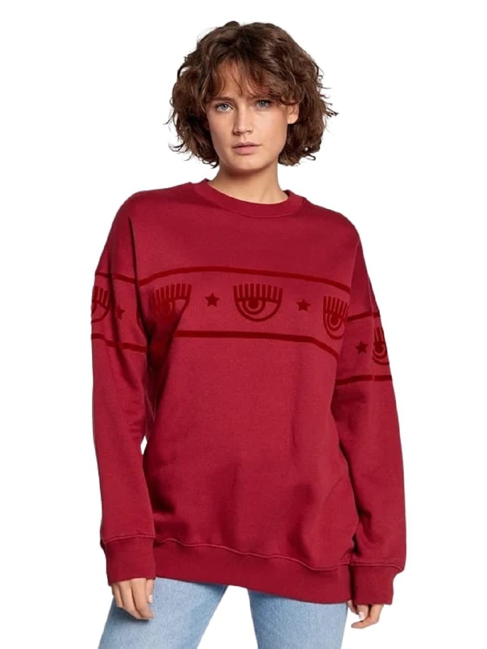 Chiara FERRAGNI Chiara Ferragni Donna Felpa Girocollo 329 Maxilogomania Flock Co Garzata 73Cbit12Cft07 XXS Rosso 505 Rooibos Tea