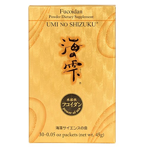 Umi no Shizuku Fucoidan Powder Pure Seaweed Extract with Green Tea Barley Leaves -1 Box(30 sachets)