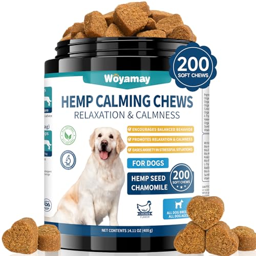 Woyamay Beruhigungsmittel für Hunde-200 Stück Natürliche Beruhigungsmittel Snacks für Hunde, Gegen Trennungsangst, Bellen, Feuerwerk & Gewitter – für Alle Hunderassen, Hähnchengeschmack