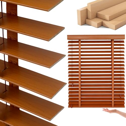 Persianas Venecianas De Madera, 50mm Láminas Horizontales,Cortinas Venecianas De Privacidad, Persianas Horizontales Opacas para Dormitorio Y Salón, Personalizable(Nogal)