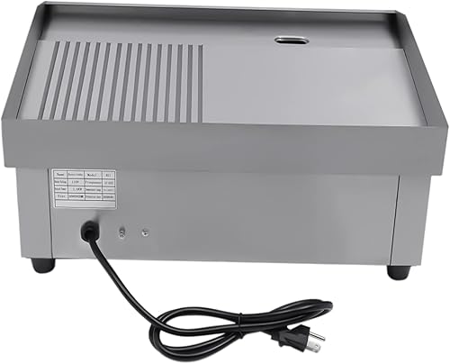 Miniatura 8 de Parrilla eléctrica comercial con parte superior plana, encimera de barbacoa de placa caliente, control de temperatura ajustable con 122572(1600W,