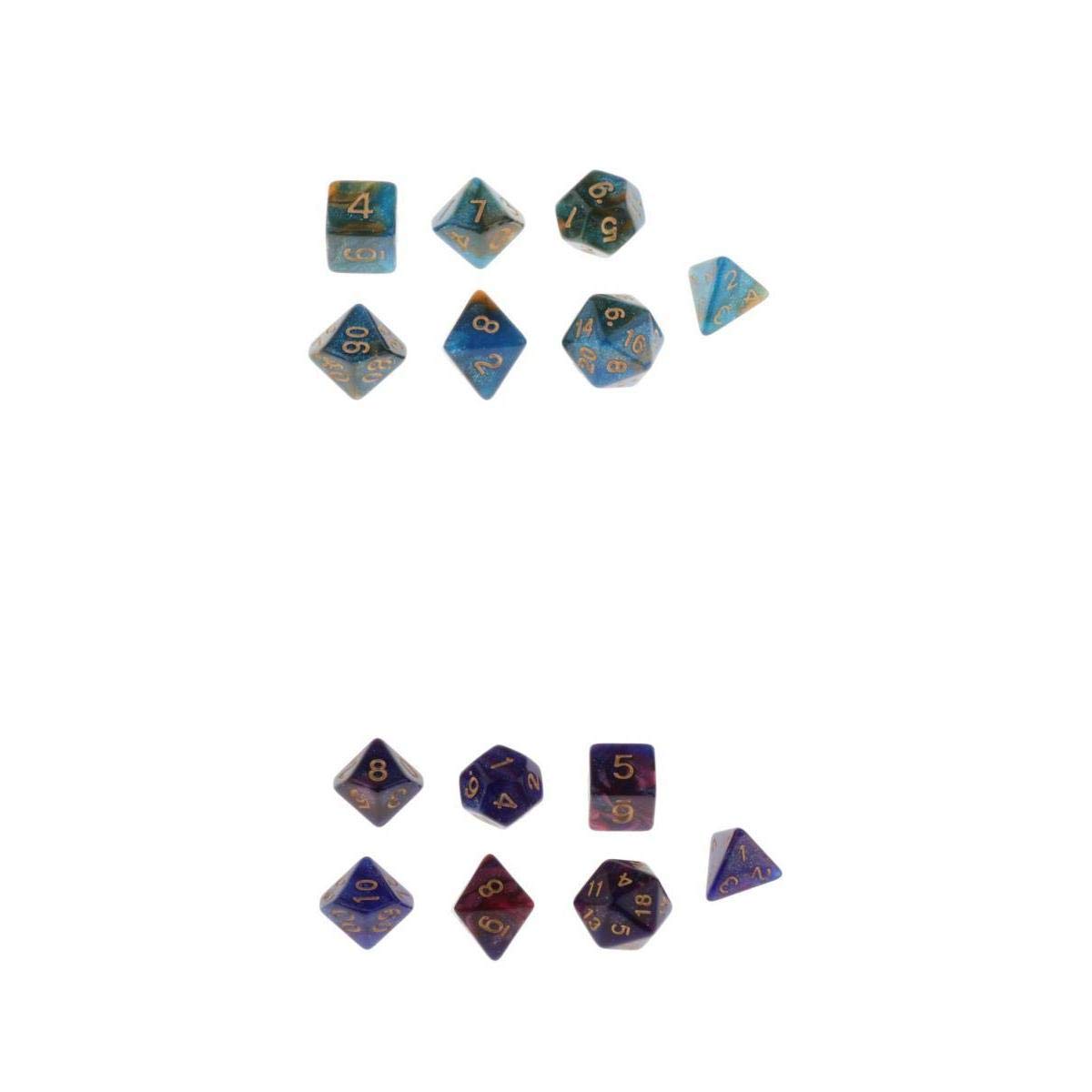 ATORSE Toy 14pcs Polyhedral Dice D4 D6 D8 D10 D12 D20 for DND RPG Party Board Games-Toys & Hobbies-Games-Role Playing Games-Dungeons & Dragons-Accessories & Dice-image-46