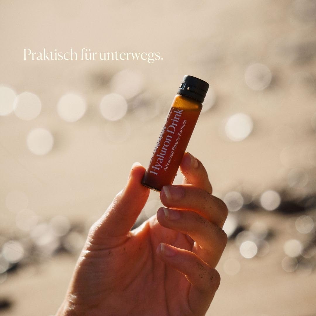 Hyaluron Ampullen zum Trinken (Hyaluronsäure hochdosiert) - Hyaluron Drink für natürlich schöne Haut, Haare, Nägel - 100% Vegan (10 Tage Trinkkur)