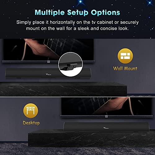 Zeerkeer Soundbar with Built-In Subwoofer Surround Sound Wireless 5.0 Bluetooth Soundbar with Remote Control, Wall Mountable, RCA/Optical/Aux/USB Compatible, Sound bar for TV & Home Theater - Image 5