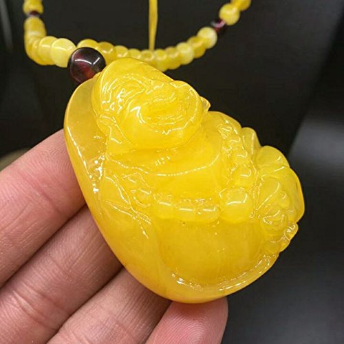 TKHNE II beeswax Buddha belly Buddha necklace pendant le brave natural beeswax amber yellow chanterelles necklace pendant natural beeswax honey