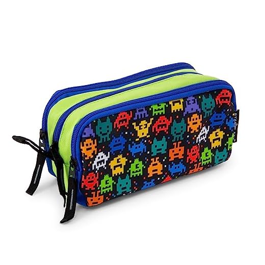 Starplast Estuche Escolar Porta Todo, 3 Cremalleras, 3 Compartimentos, Gran Capacidad, Multiuso, para Uso Escolar, Trabajo, Universidad - INVASOR