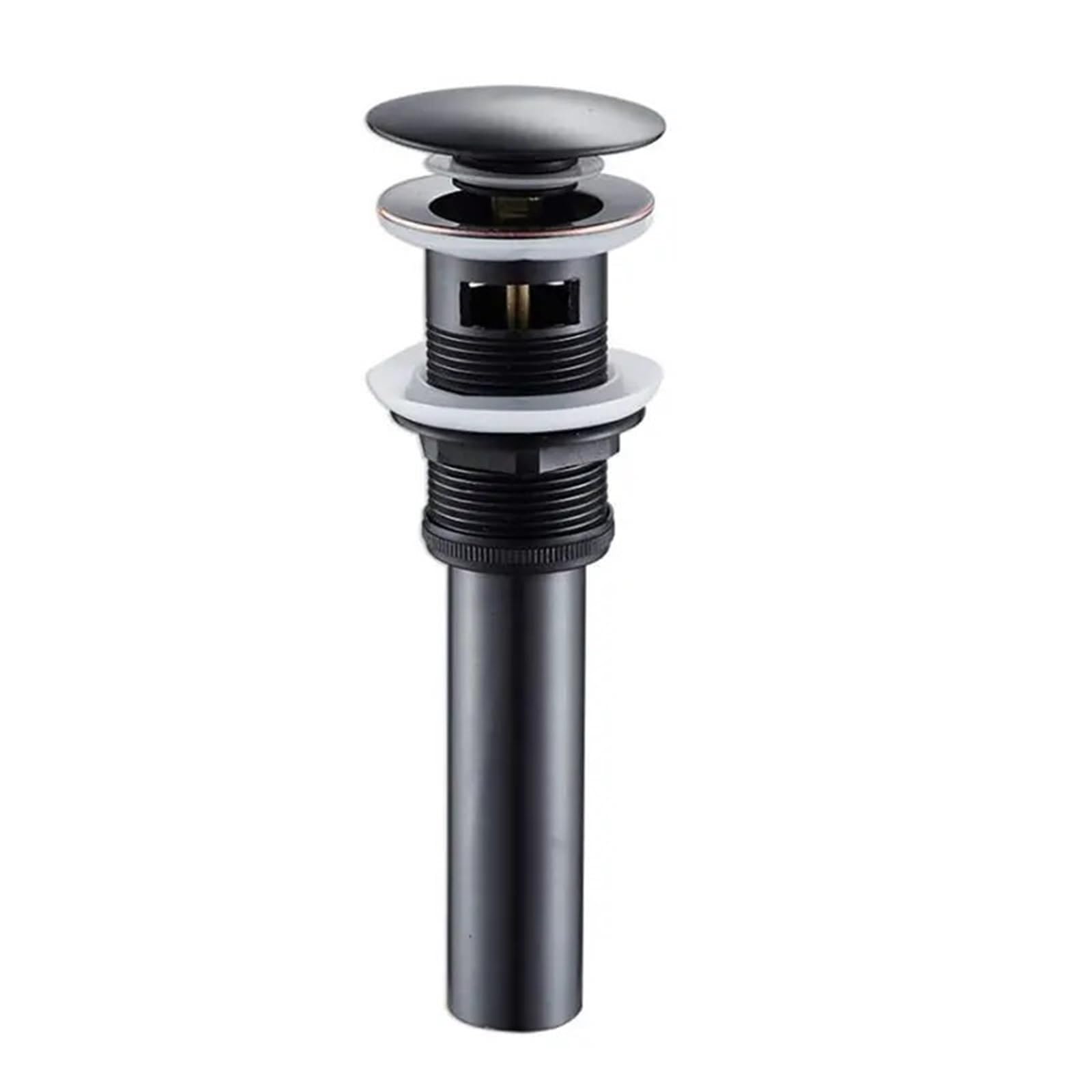 Sifón de botella redondo latón con drenaje emergente, kit tubo for sifón desagüe lavabo altura ajustable Para Lavabo De Baño y Lavabo(Pop-up with overflow)