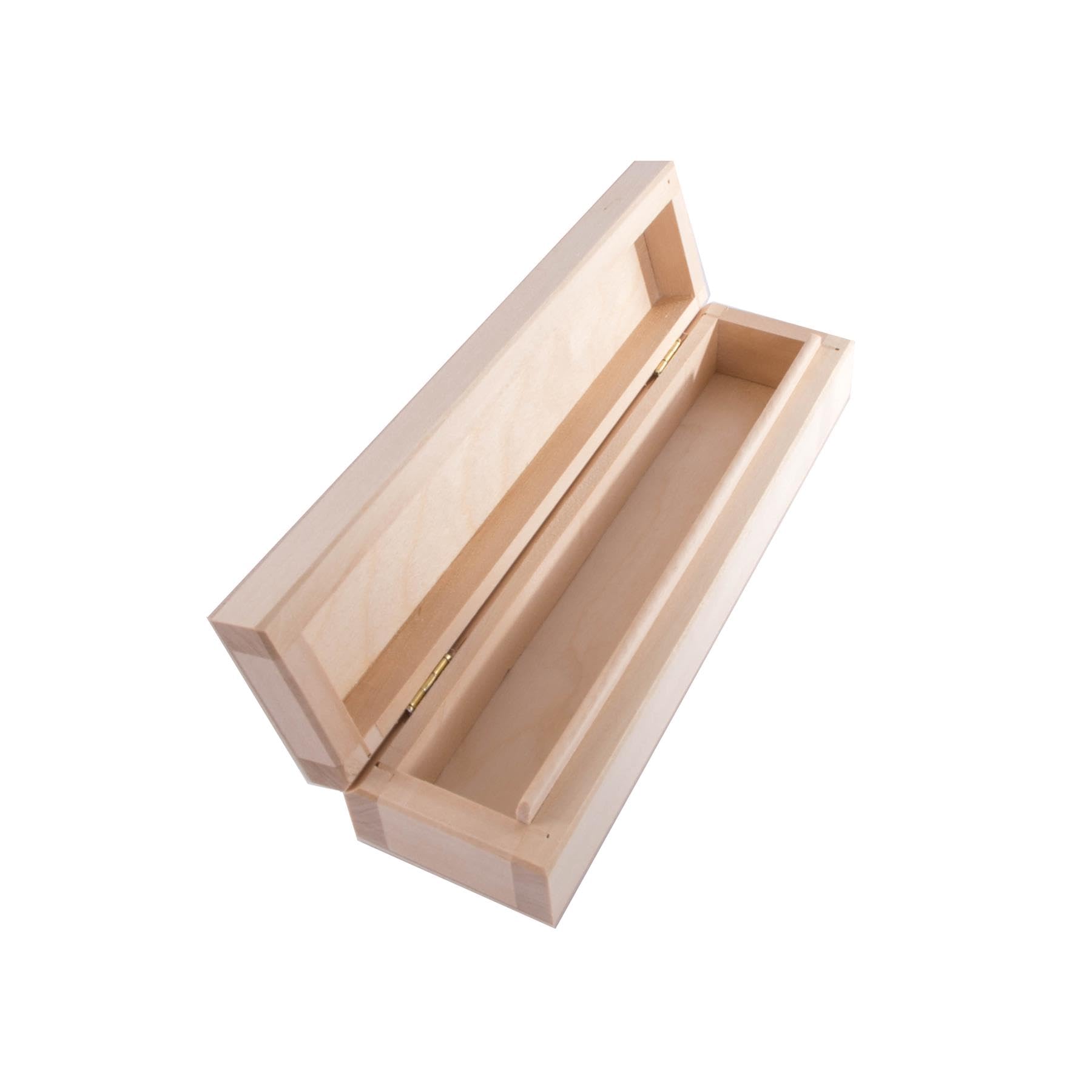 WooDeeDoo Pen Box | Wooden Pencil Holder Case | 4 Pack | School Office Stationery | 19.5 x 5 x 4 cm | Desktop Storage Gift Box Tidy Organiser | Plain Blank Wood for Painting Craft Decorate