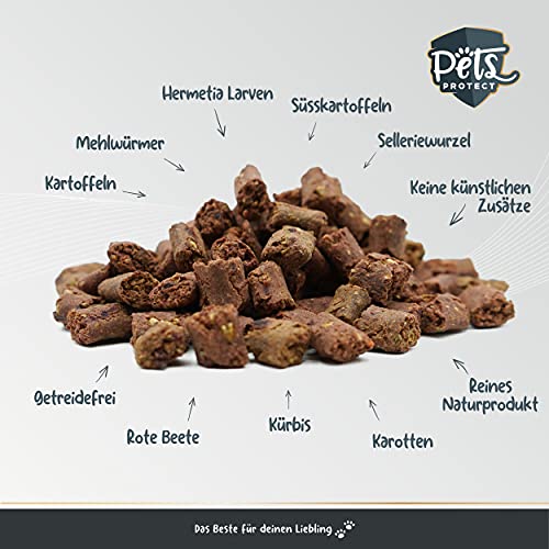 Pets Protect Insekten Snack 150 g - Hundeleckerlis aus Insekten und Gemüse