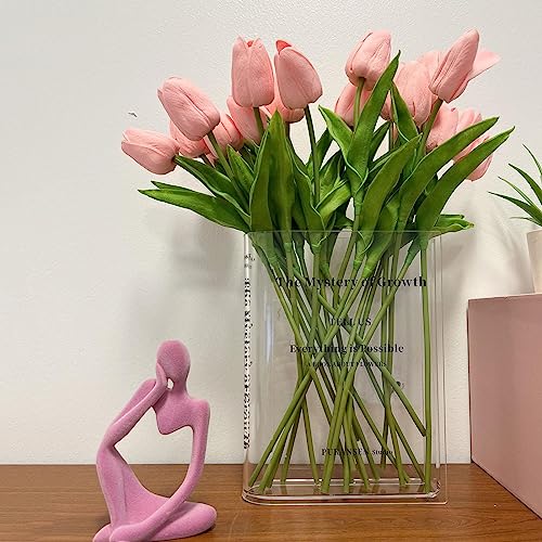 Wekuw Book Vase, Acryl Vase, Buchförmige Vase für Blumen, Klar...