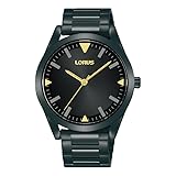 Lorus Reloj casual de acero inoxidable chapado en iones RG295UX9 de 37 mm para hombre