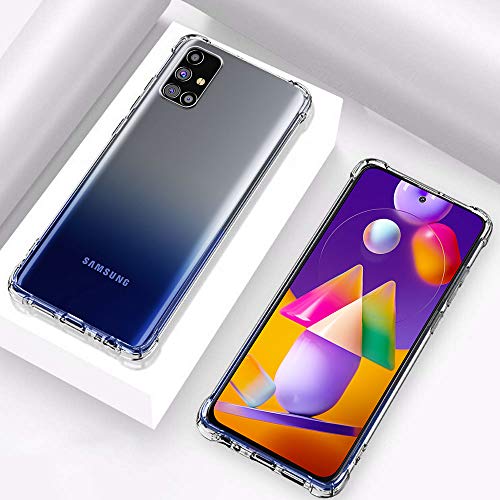 Image of TheGiftKart Transparent Crystal Clear Back Cover Case for Samsung Galaxy M31s | Shockproof Soft TPU Case | Cushioned Edges for Ultimate Protection Back Cover Case (TPU, Transparent)