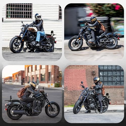 Motorrad Rückenlehne Sitzpolster mit Gepäckträger für Rebel CMX1100 CMX1100T DCT 2021-2025, PSLER Beifahrer-Rückenlehne Sissy Bar mit Gepäckträger Ablage Motorrad Zubehör