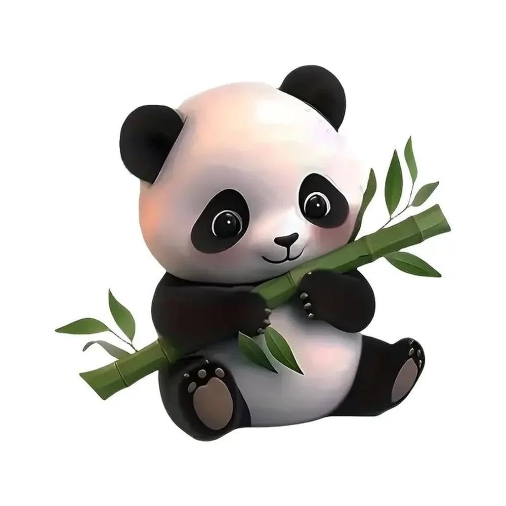Panda Eat Bamboo Waterproof Vinyl Car Decals for Windows Bumper Exterior Decorative Accessories(10cm)