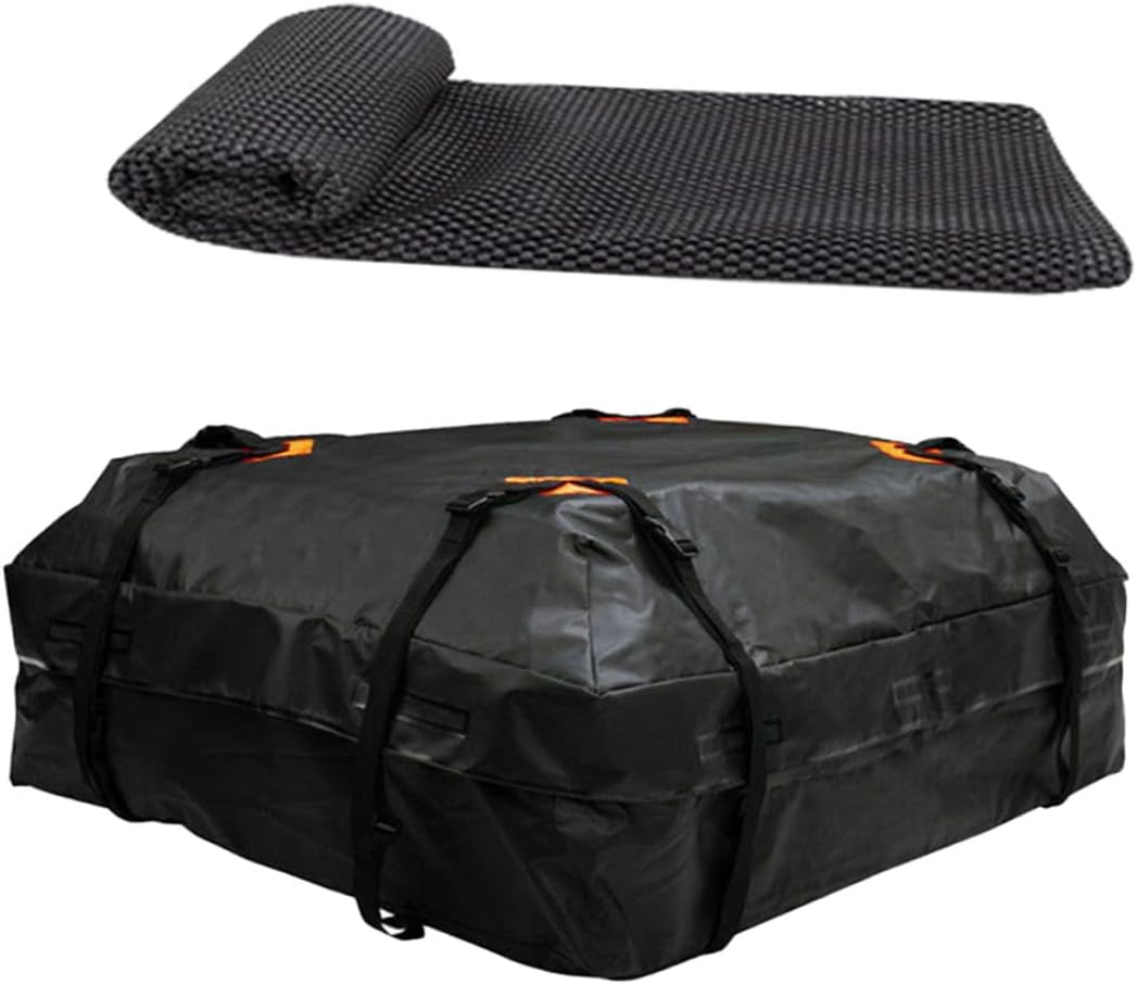 Car Roof Bag Oxford Rooftop Cargo Carrier with Reinforced Straps Non-Slip Mat Storage for Vehicle Luggage Protection Against Rain Dust Snow Wind