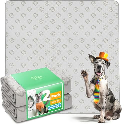 FXW Washable Pee Pads for Dogs, Puppy Pads with Super Absorbent, Specifically Designed for FXW Rollick/Homeplus 32/40/45inch 8 Panels Dog Playpen, 71" Square, Khaki, 2 Packs