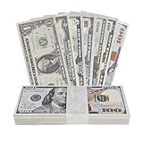 RLBIPROP 140 Pieces Prop Money Play Money Set, Fake Money for Pretend Play, Number, 20 Pieces per Denomination
