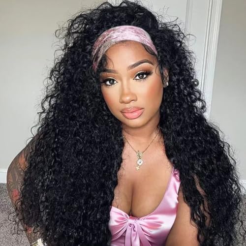 Perruque cheveux humains crépus bouclés sans colle avec bande brésilienne 66cm