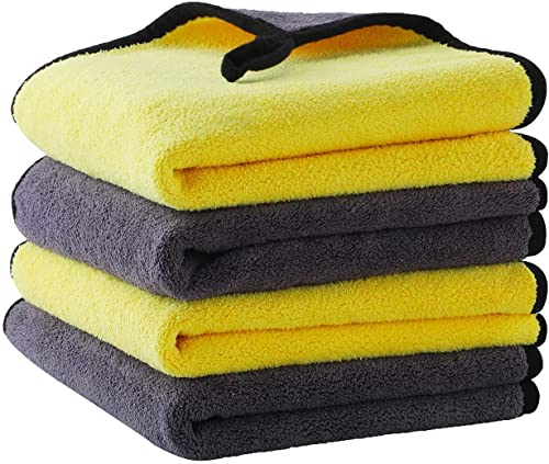 Image of Premium All-Purpose Car Cloth, Dusting Cloth Cleaning Rags, Absorbent Microfiber Cloth Premium Microfiber Towels for Cars Lint Free, Scratch-Free Highly Absorbent Reusable (30*30 cm, Set of 4)