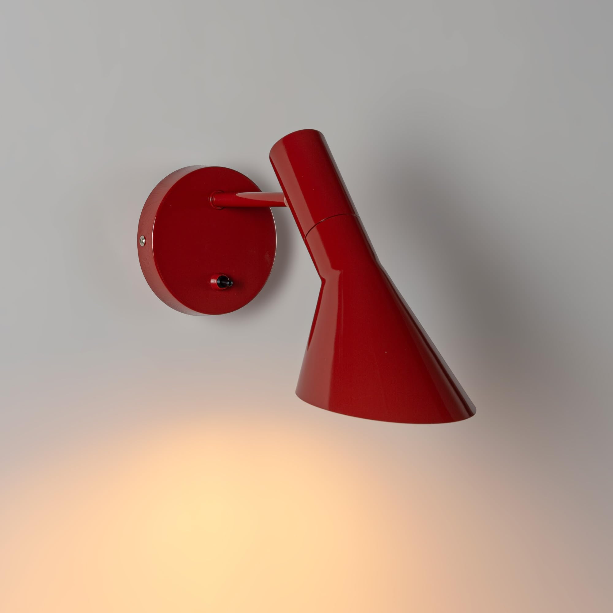 BARCELONA LED Applique da Parete Interno Design Melisa in Alluminio Rosso, Lampada da Muro Vintage Paralume Orientabile, Attacco E27 Ideale Testiera Letto, Camera da Letto Soggiorno