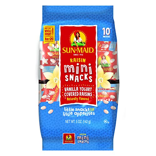 Sun-Maid Vanilla Yogurt Coated Raisins Snack | 1/2 Ounce | Pack of 10 | Whole Natural Dried Fruit | No Sugar Added | Naturally Gluten Free | Non-GMO